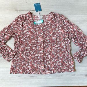 Market & Spruce Clara Waist Detail V Neck Top Pink‎ XXL Stitch Fix Nwt